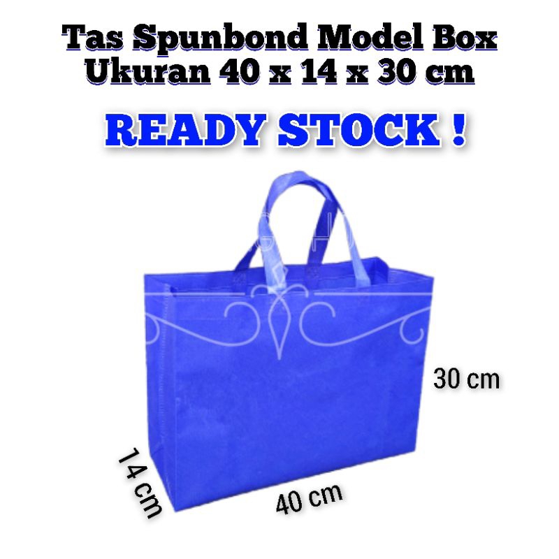 Goodie Bag Tas Spunbond Model Box 40x30x14 cm / Tas Box Souvenir / Tas Hajatan / Goodie Bag / Tas Ha