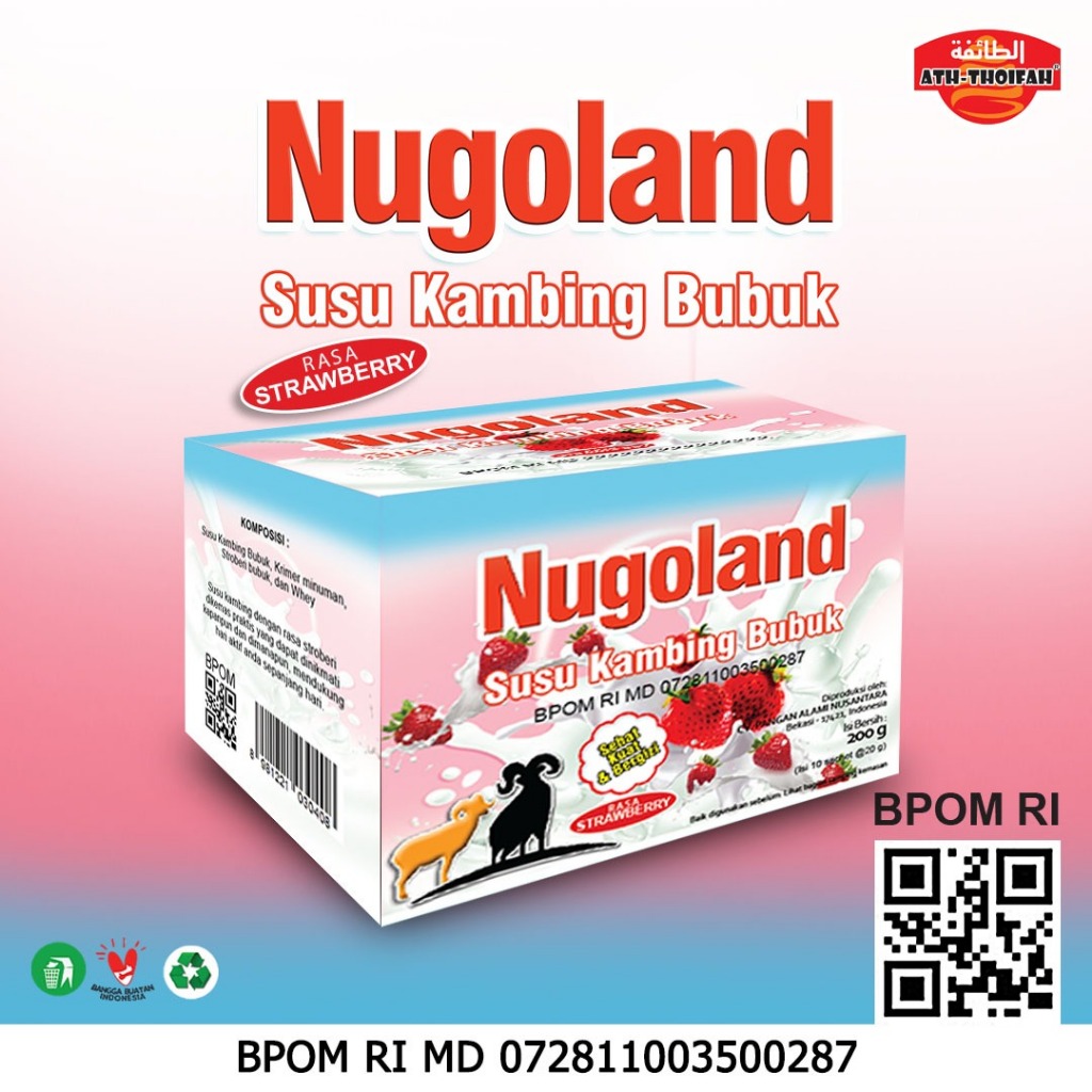 

Nugoland Susu Kambing Etawa Bubuk 200 gr Sachet Rasa Stroberi