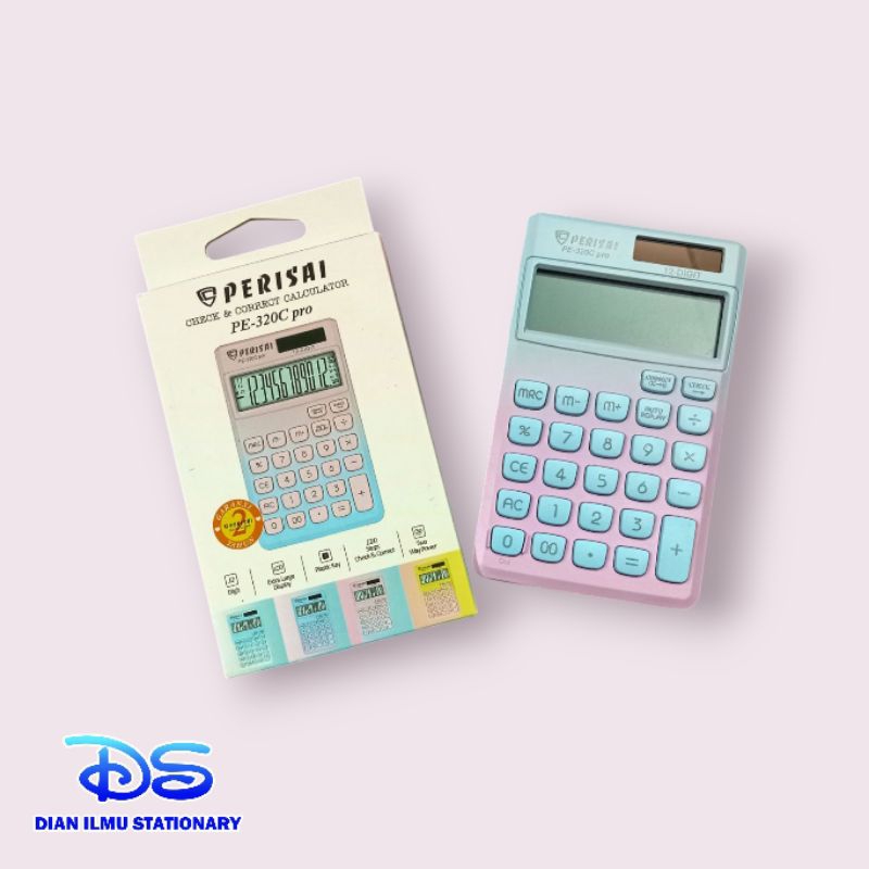 

kalkulator mini 12 digits perisai PE 320c pro