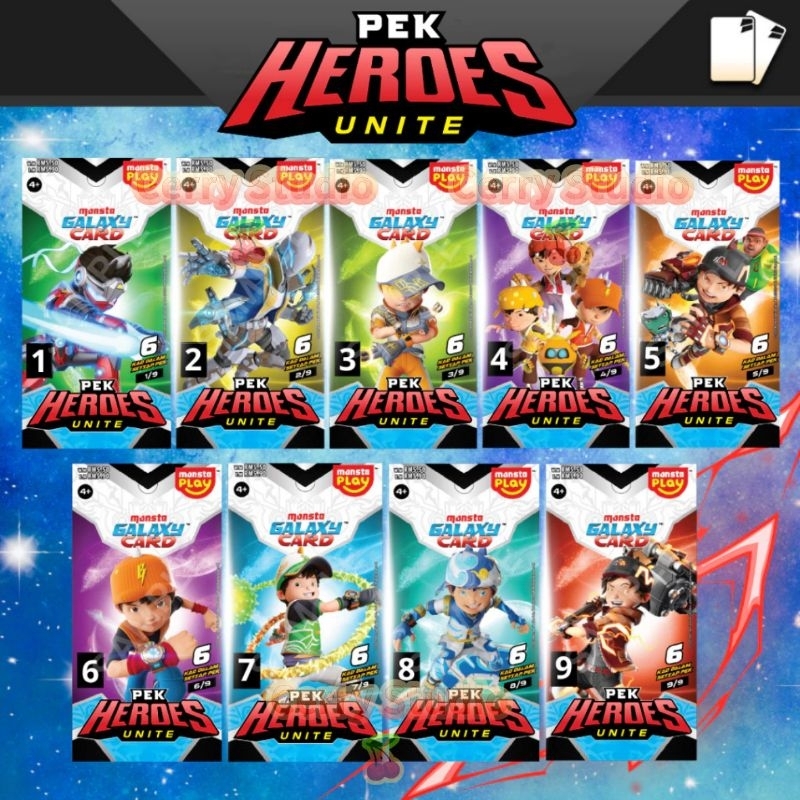 Boboiboy Galaxy Card Pek Heroes Unite [ BISA SATUAN ]
