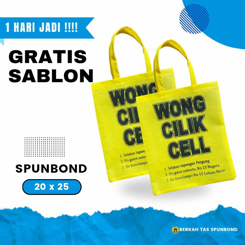 

BERKAH TAS SPUNBOND||Tas Spunbond Custom Sablon Nama Logo Toko Free sablon segera kirim hari ini