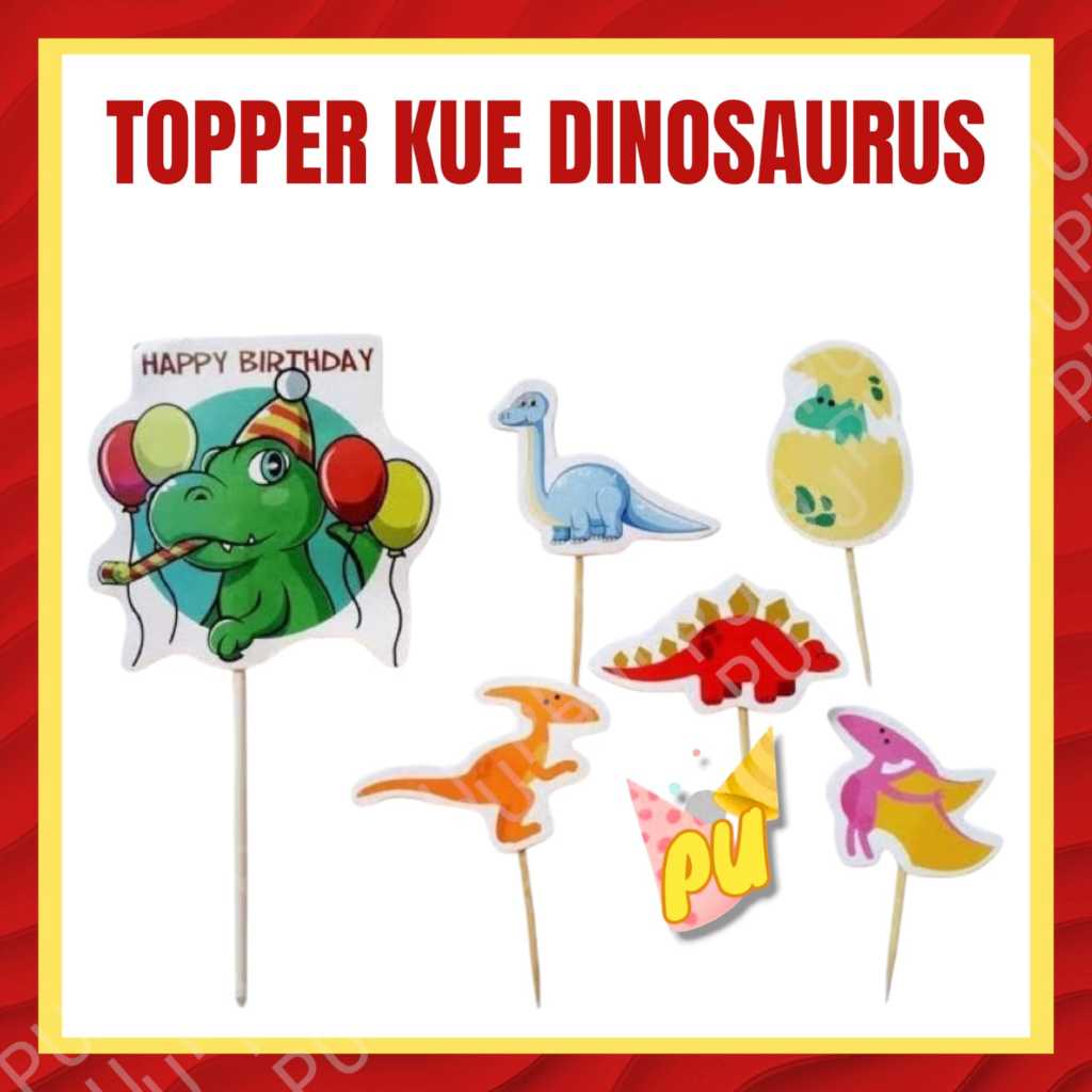 Topper Dinosaurus / Topper Kue Dino T-rex Brontosaurus Hiasan Kue
