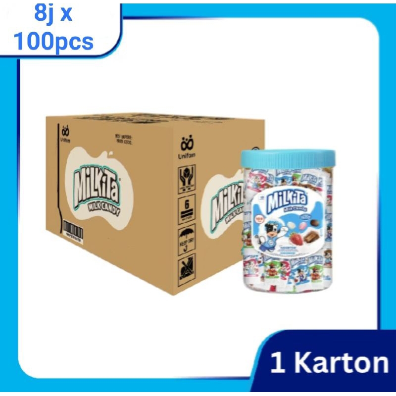 

Milkita Permen Susu Toples (1DUS: 8JAR x 100pcs) Milk CANDY JAR - Permen Milkita Toples Rasa Cokelat , Stroberi, & Melon / Permen Susu Tinggi Kalsium / Permen Rasa Susu / Hampers Lebaran / Permen Susu Milkita / Milkita Permen Toples / Permen Susu Toples