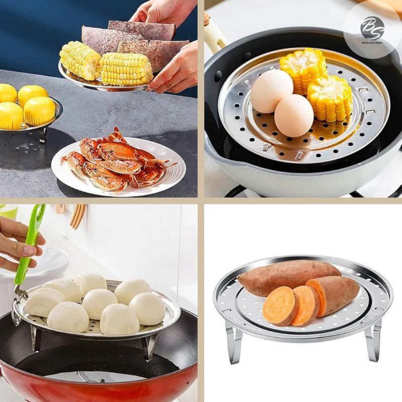 Tatakan kukusan steamer stainless 22CM / alas kukusan teratai stainless S807-22