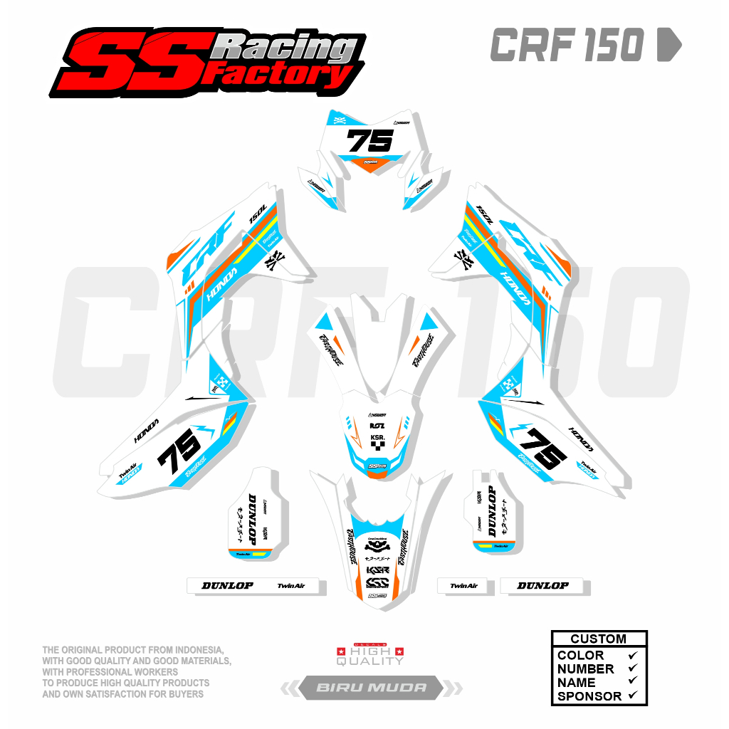 DECAL STIKER MOTOR CRF 150 L MERAH / STIKER CRF / DECAL CRF 150 FULL BODY BEBAS CUSTOM DESIGN