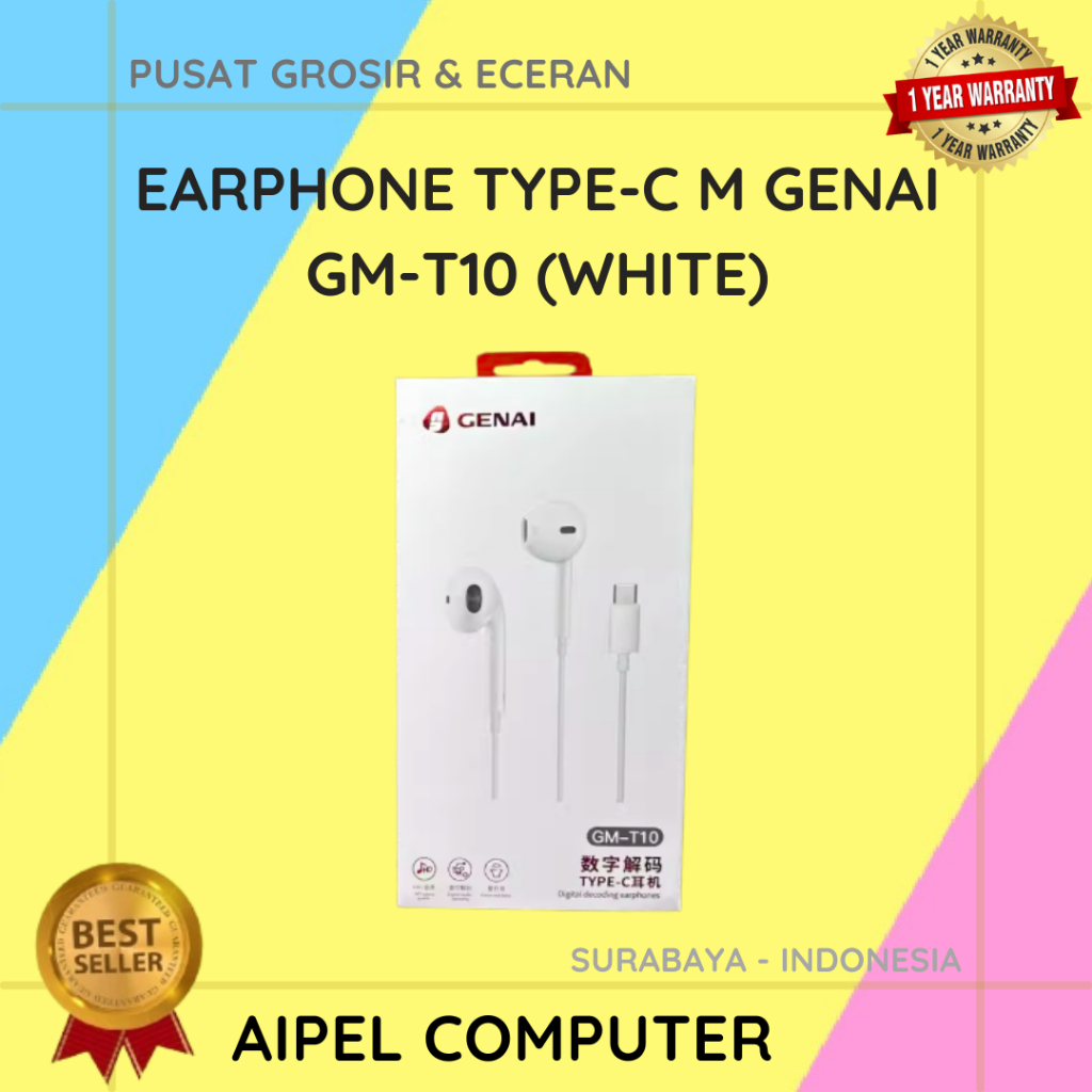 GMT10 | Earphone Type-C M GENAI GM-T10 (White)