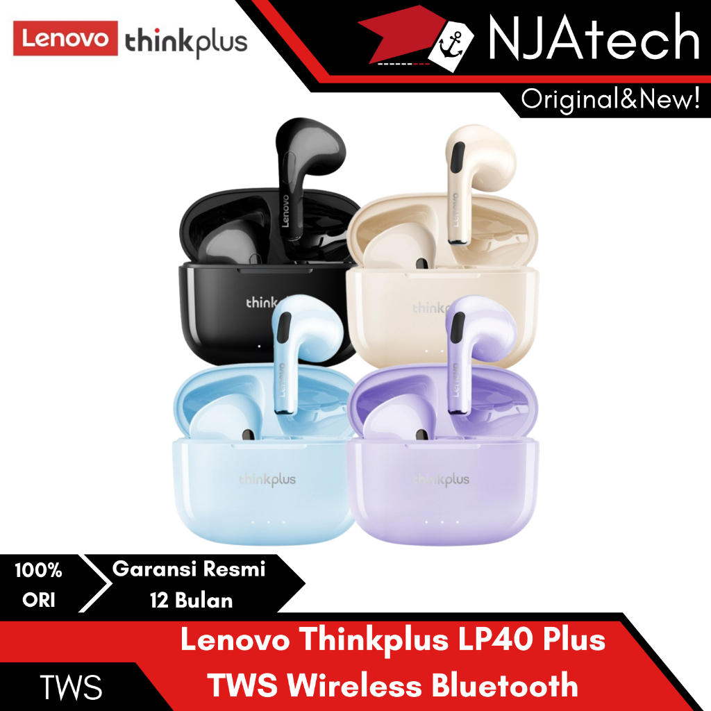 Thinkplus Lenovo LP40 Plus TWS Wireless Bluetooth Earphone Earbuds lp40 plus