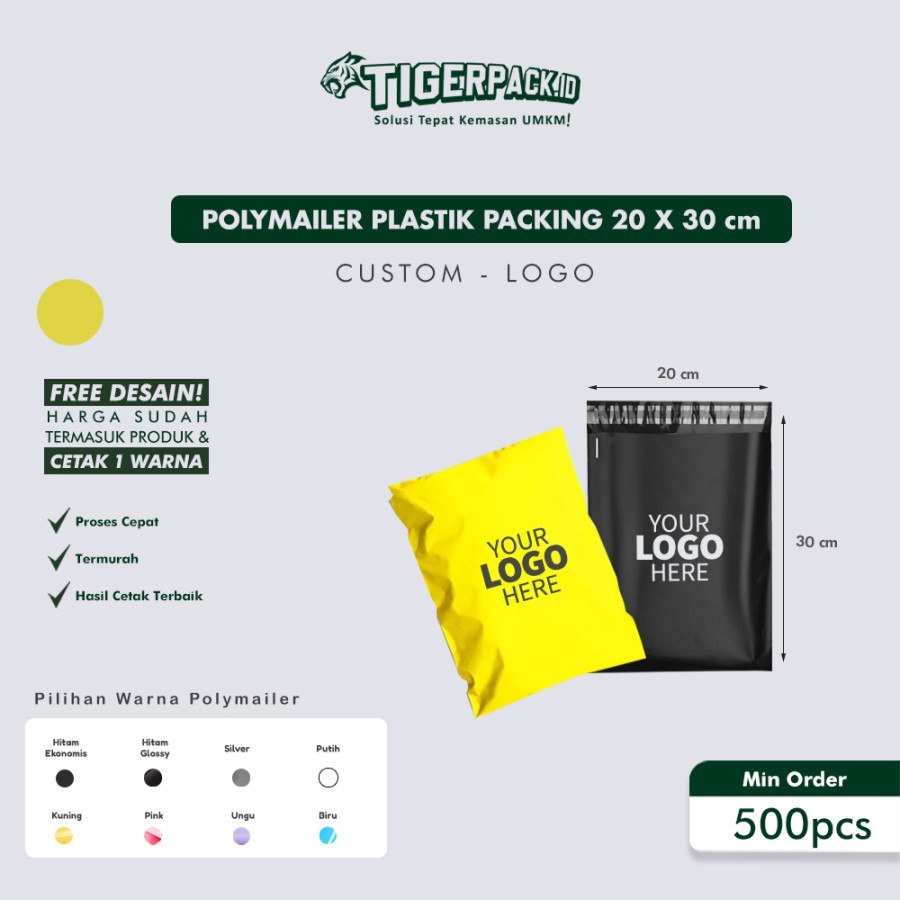 

POLYMAILER PLASTIK PACKING 20 X 30 cm ( CUSTOM LOGO )