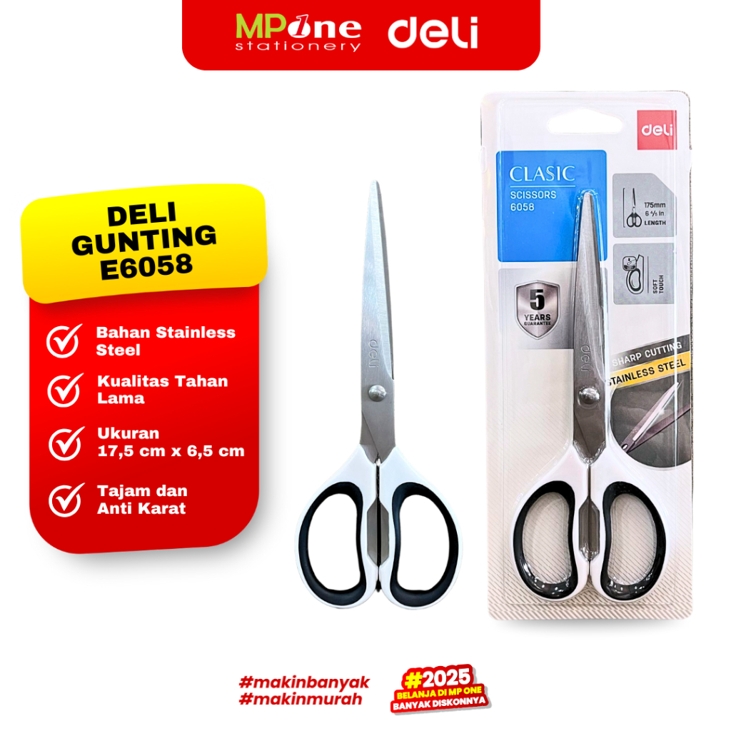 

Deli Gunting Besar E6058 / Gunting Stainless Steel Tajam Serbaguna DELI