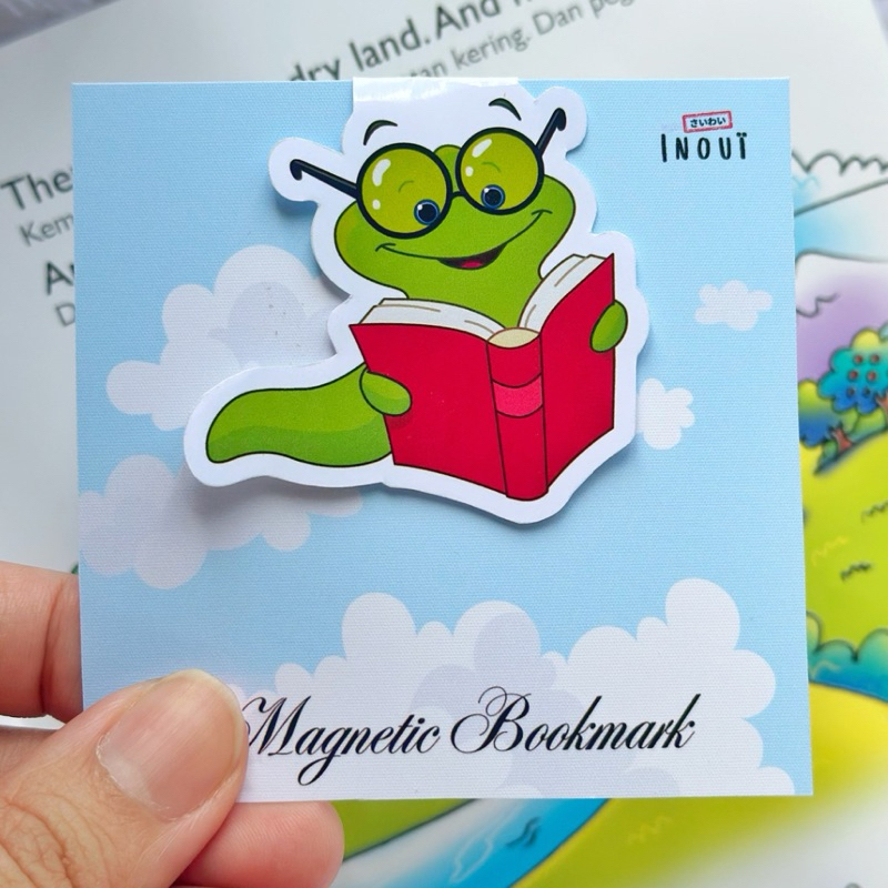 

Magnetic Bookmark Bookworm - Pembatas Buku Animasi Gambar ulat Buku