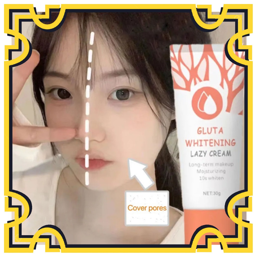 HS GLUTA WHITENING LAZY CREAM LONG TERM MAKEUP MOISTURIZING 30GRAM DAY CREAM NIACINAMIDE