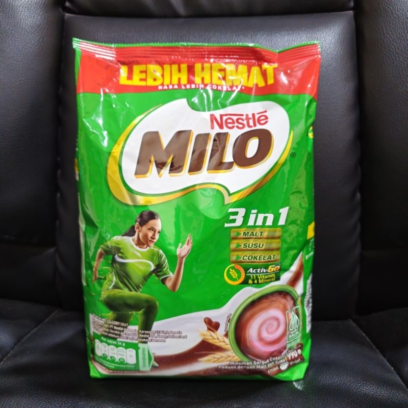 

Milo 3 in 1 3in1 Active go Susu Coklat Pouch 990 GR 990 Gram