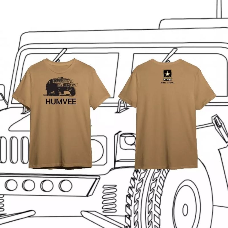 Kaos US ARMY T Shirt Military Design "HUMVEE ARMY STRONG"