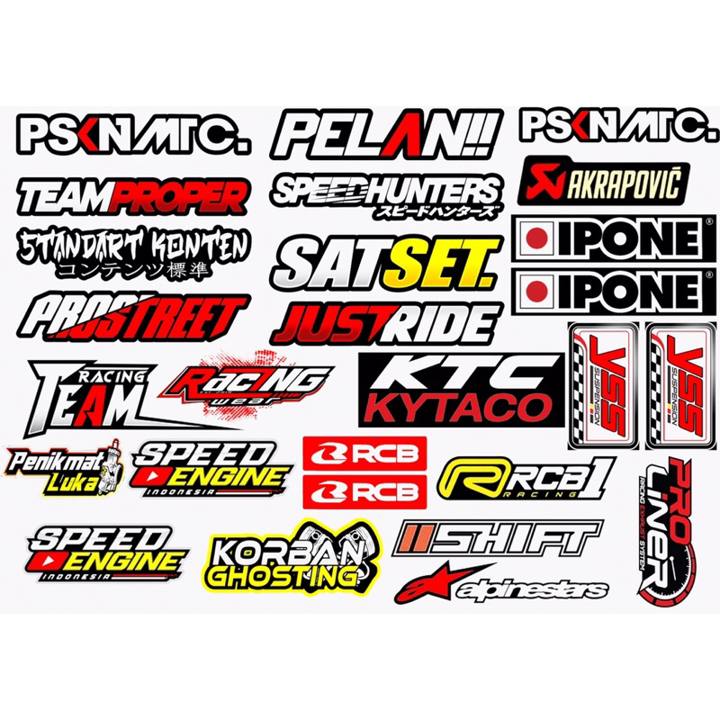stiker racing pack motor racing