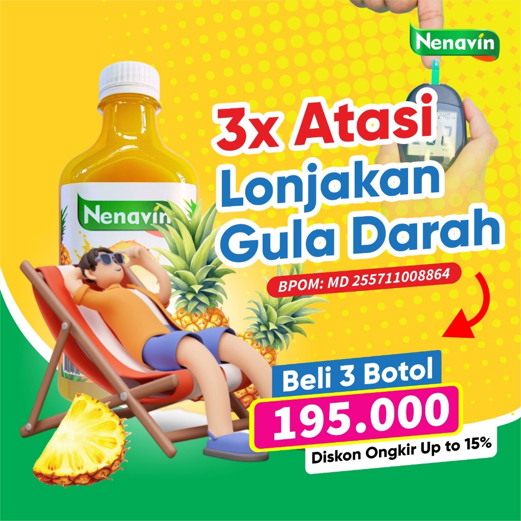 

PAKET 2 BOTOL Cuka Nanas Herbal NENAVIN – Solusi Alami Atasi Diabetes & Kolesterol