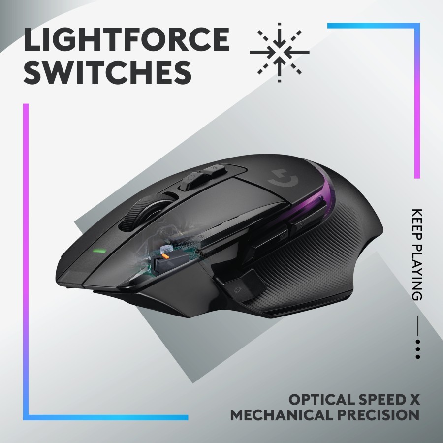 Logitech G502 X Plus Mouse Gaming Wireless RGB HERO 25K DPI - Black