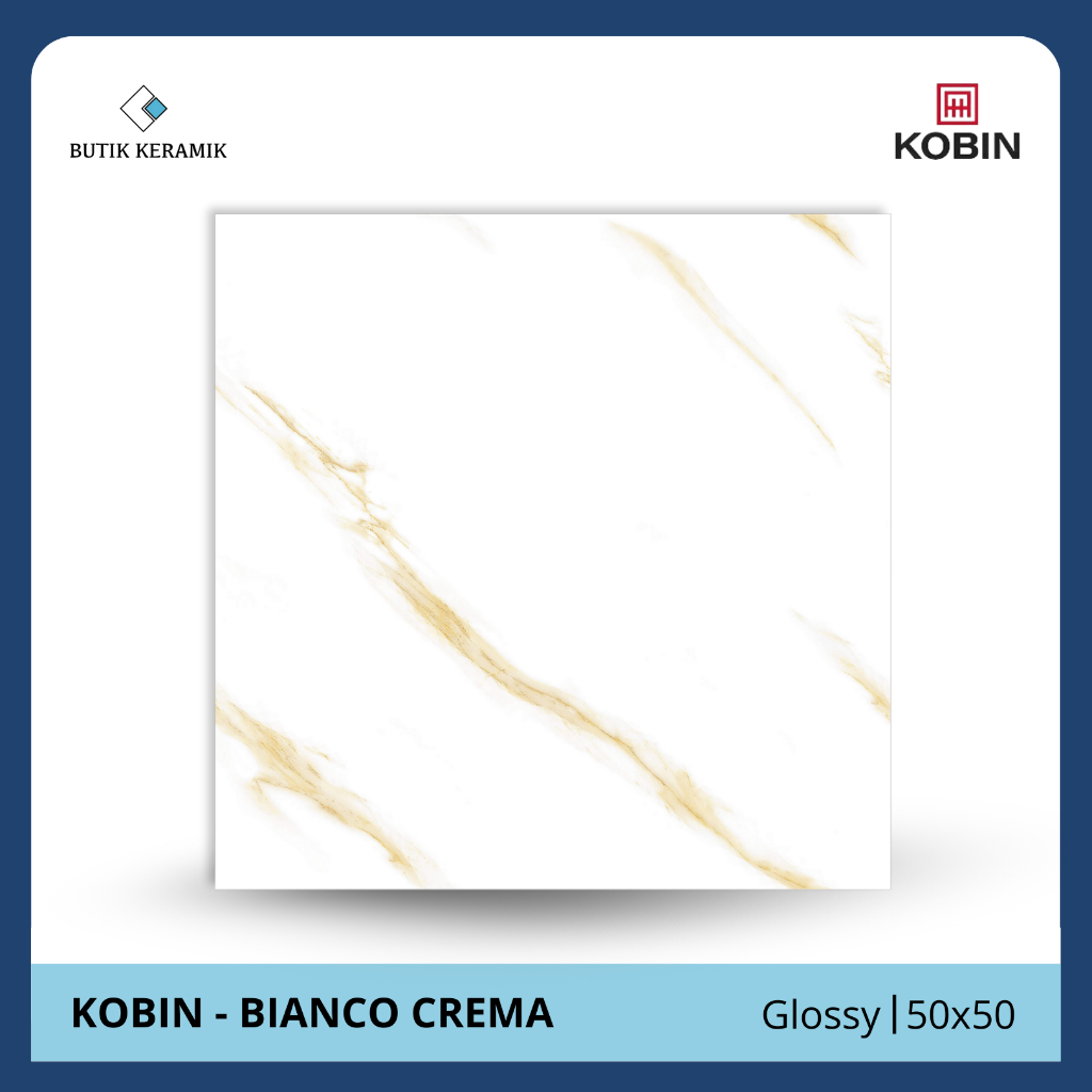Keramik 50x50 Glossy | Kobin | Bianco Series | Glossy | Grade A / KW 1 | Keramik Lantai Indoor | Ker