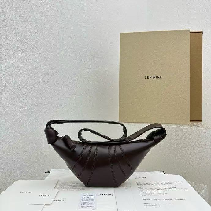 Lemaire Croissant Horn Shoulder Bag Small Walnut Color 8820