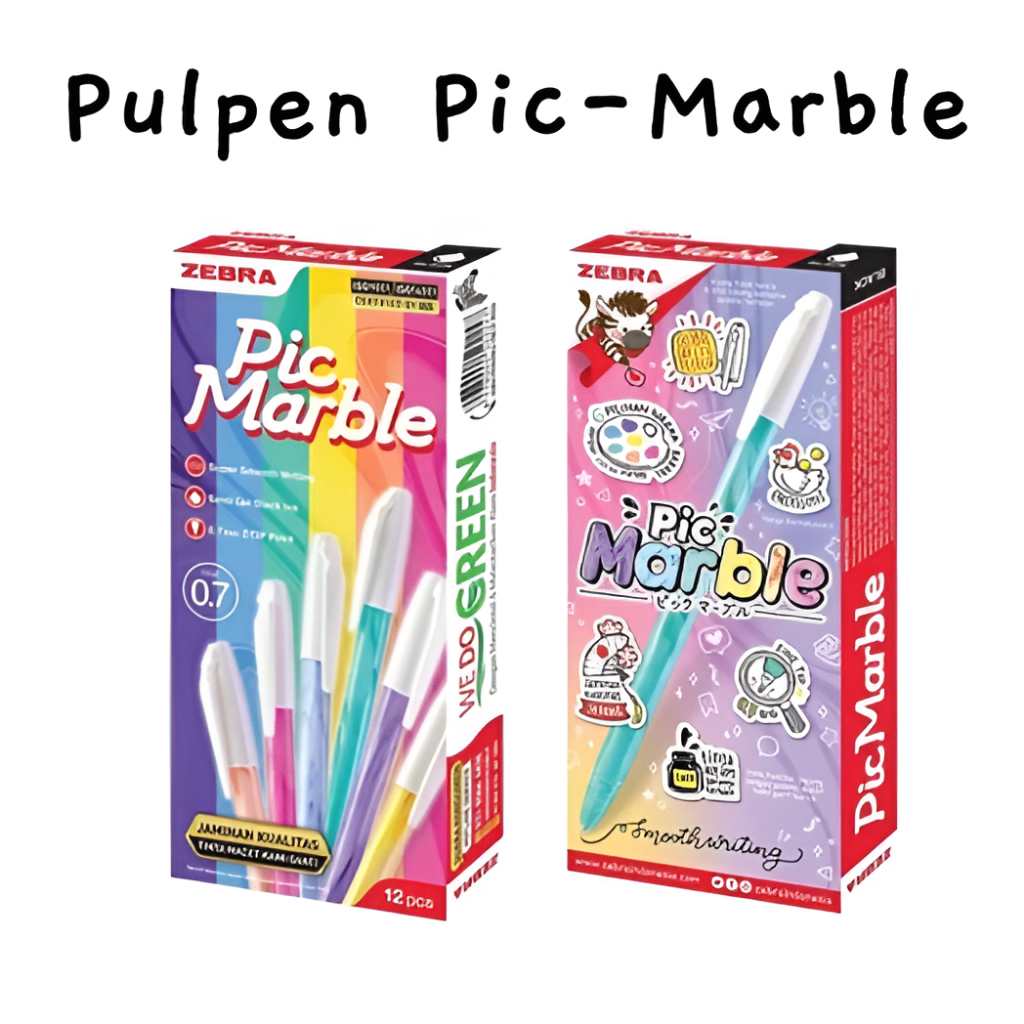 

Ballpoint Bolpon Pulpen Pena Semi-Gelpen Zebra Picmarble 0.7 mm Hitam (1 PACK / PCS)