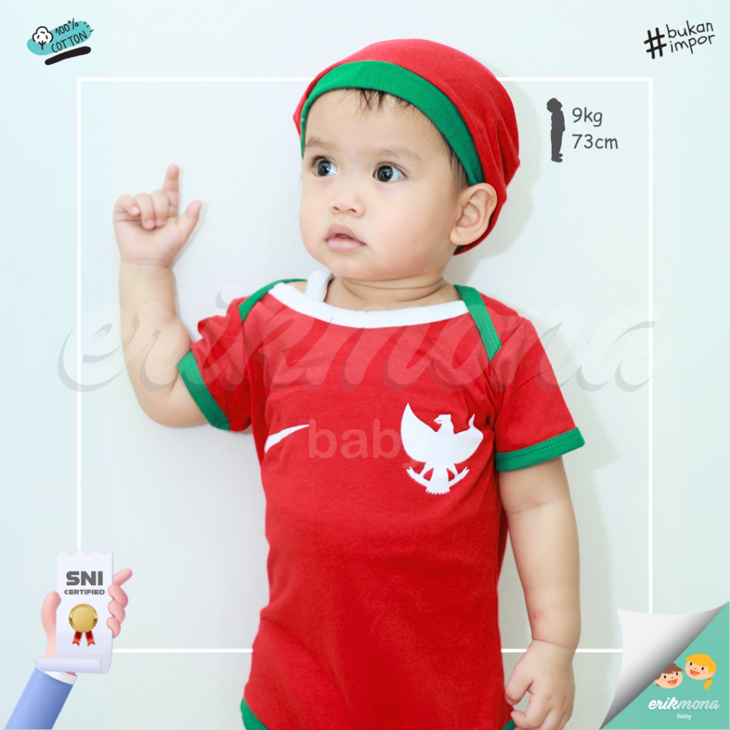 Ermon Baby - Jumper Bayi Laki Laki Perempuan Jumper Baby Cowok Cewek Lucu Model Seragam Timnas + Top