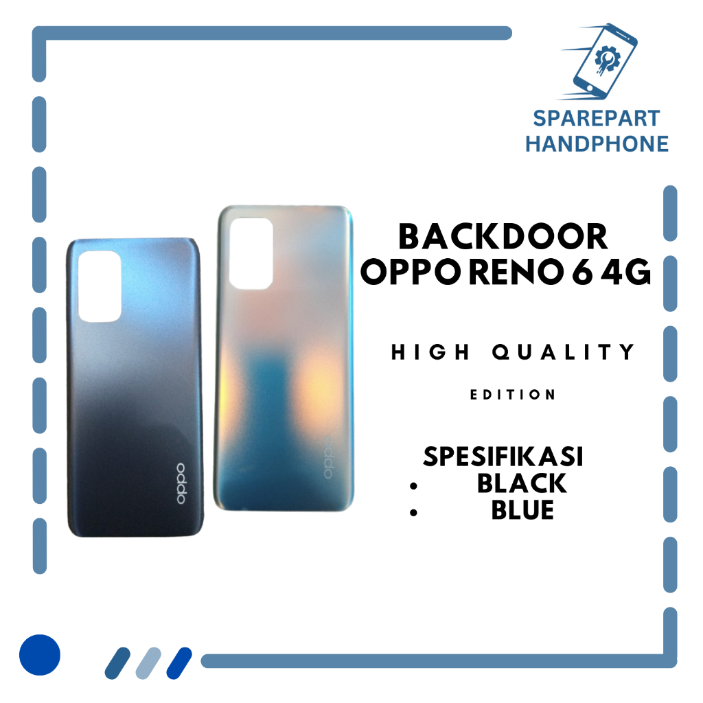 Backdoor Oppo Reno 6 4G Black And Blue