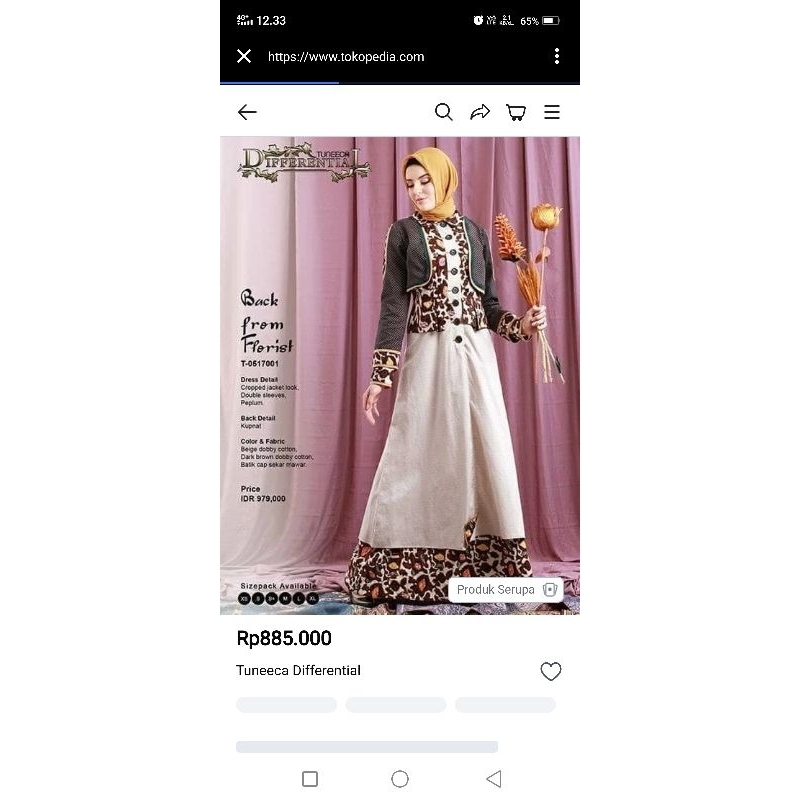 ( SOLD BY WA)TUNEECA BATIK SIZE S PL MULUS