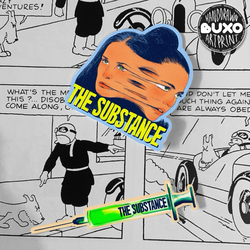 

buxo - THE SUBSTANCE vinyl sticker tahan air / sticker film movie series lucu laptop tumbler