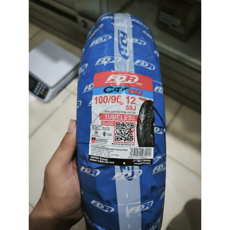 BAN DEPAN FREEGO, SCOOPY, GENIO, BEAT STREET 100/90-12 FDR TUBELESS