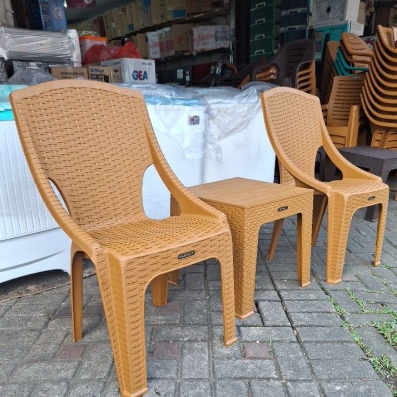 [KARGO] KURSI TERAS NAPOLLY PANGERAN , 2 KURSI NAPOLLY PANGERAN dan 1 MEJA MAPAN / KURSI PLASTIK / K