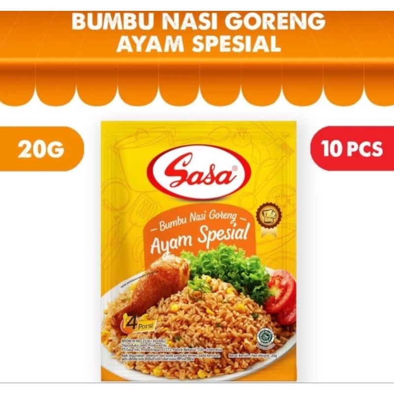 

sasa bumbu nasi goreng ayam spesial 20gr × 10 bungkus