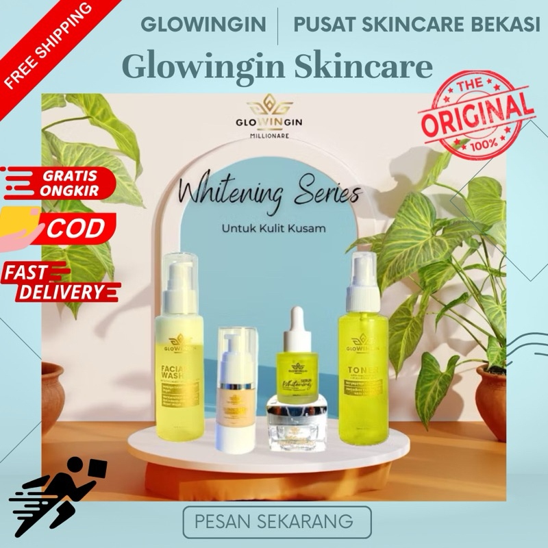 GLOWINGIN SKINCARE ORIGINAL TERMURAH WHITENING LUMINOUS ACNE CREAM PEMUTIH WAJAH BPOM GLOWINGIN SKIN