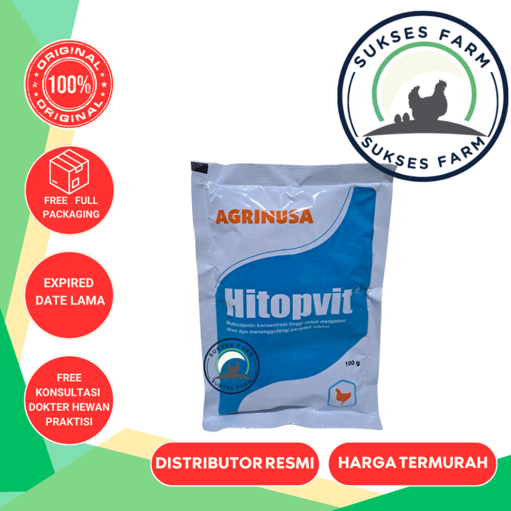 HITOPVIT 100 GR - Multivitamin Untuk Ternak Unggas