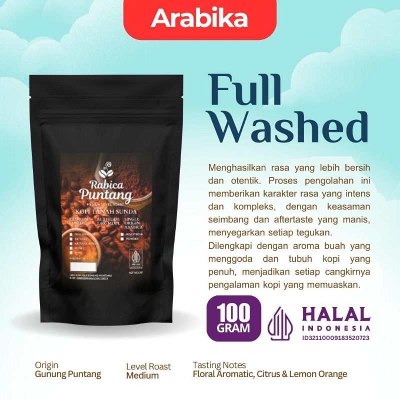 

Kopi Arabika Full Washed Premium Gunung Puntang - 100g