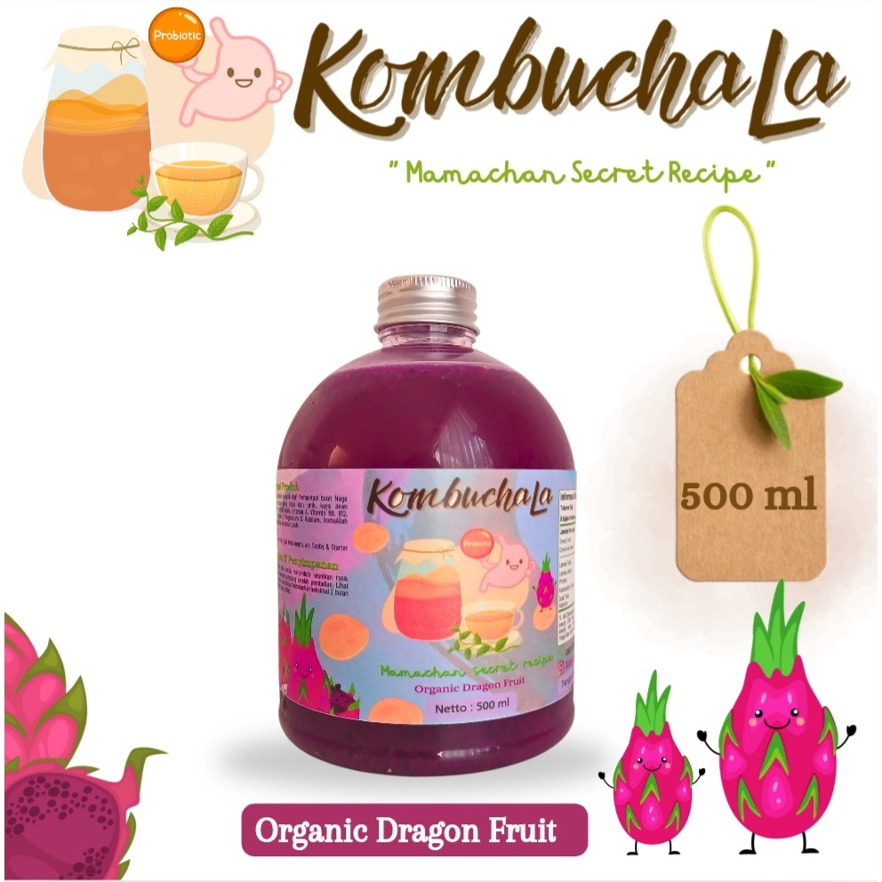 

Kombucha La Dragon Fruit Probiotic Organic Tea 500ml & 1Liter