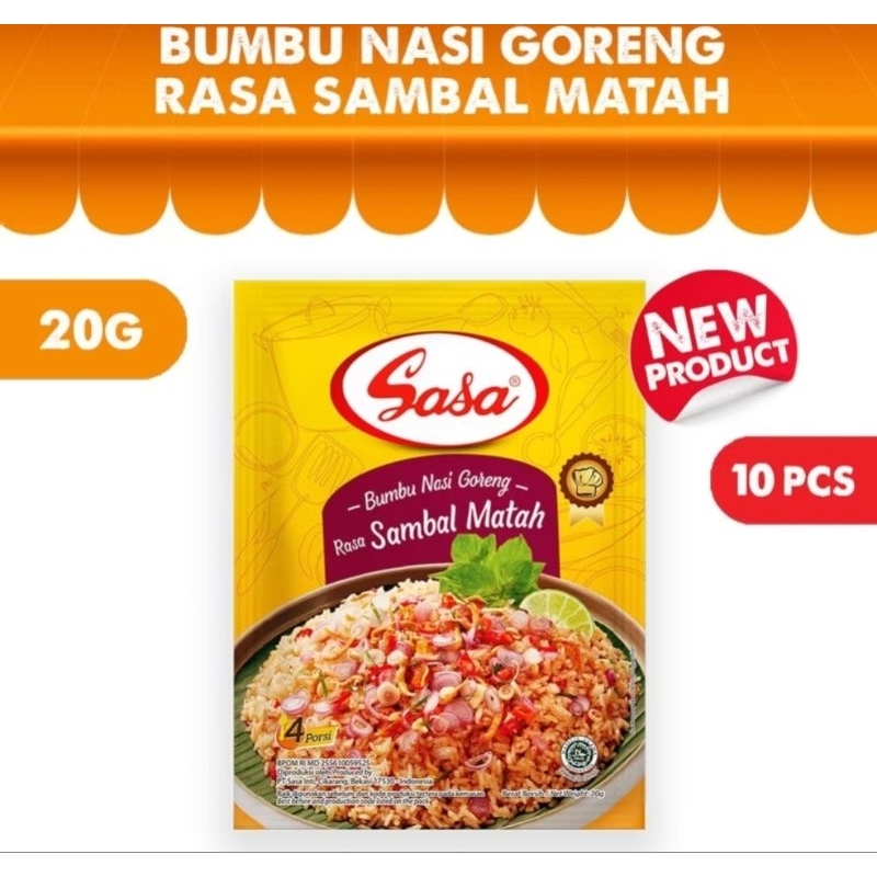 

Sasa bumbu nasi goreng sambal matah 20gr × 10 bungkus
