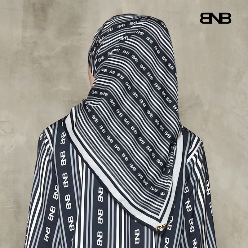 NEW BNB BRAND NO BRAND MONOGRAM LINES SCARF