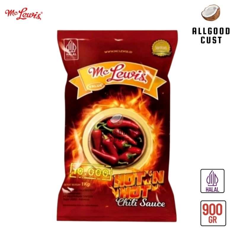 

Mc Lewis Saus Cabai Hot n Hot 900gr / Saos Sambal Cabe Pedas