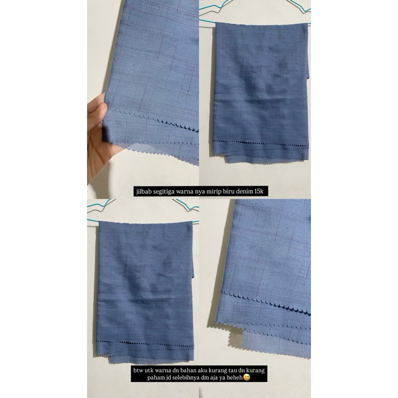 JILBAB SEGITIGA WARNA BIRU DENIM