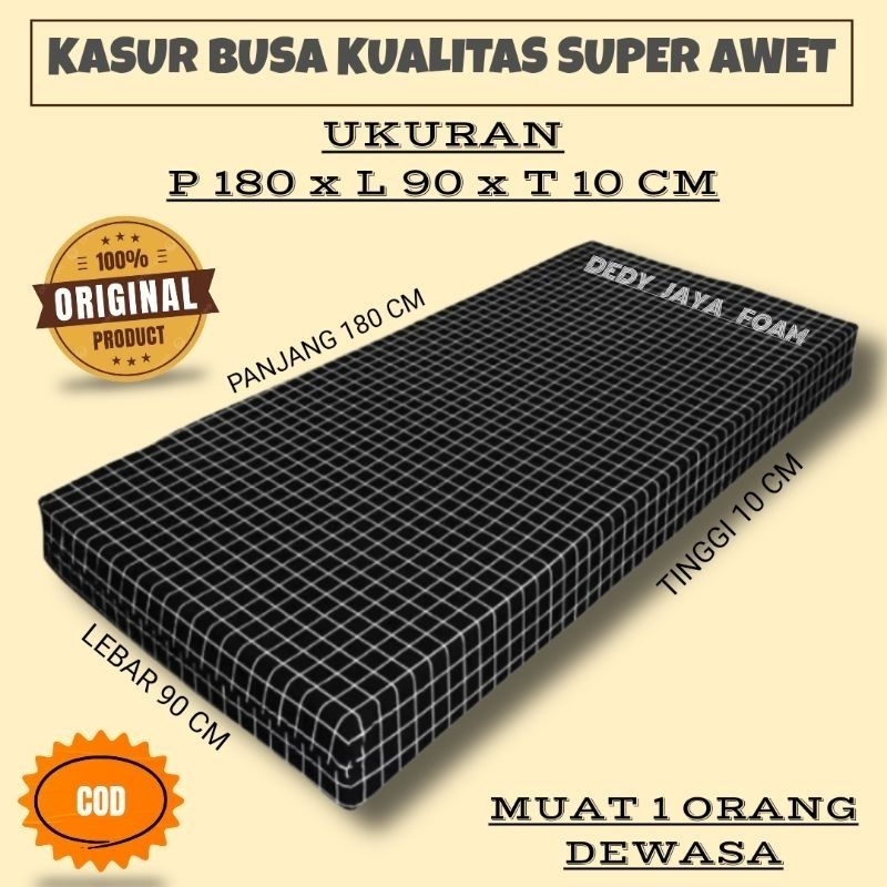 Kasur Busa Premium Tebal 10cm Super Awet Berkualitas Ukuran 180x90x10 Muat 1 Orang Dewasa