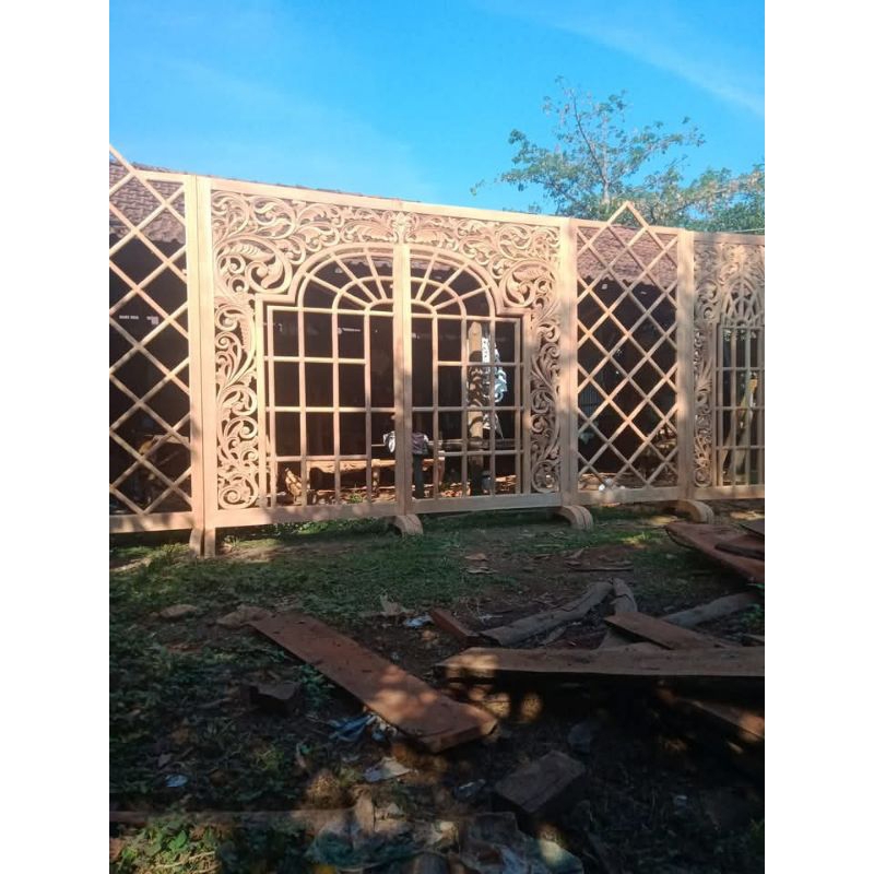 Pelaminan/Sketsel  kayu mahoni  non finishing