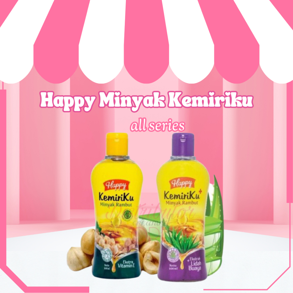 Happy Minyak Kemiriku 100ml Original BPOM - Minyak Rambut Kemiri 100 ml Ekstra Vit E / Ekstrak Lidah