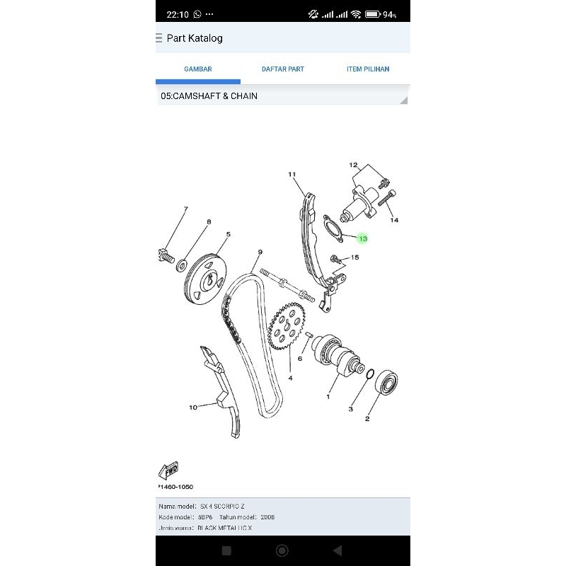 Paking Tensioner keteng Scorpio Original