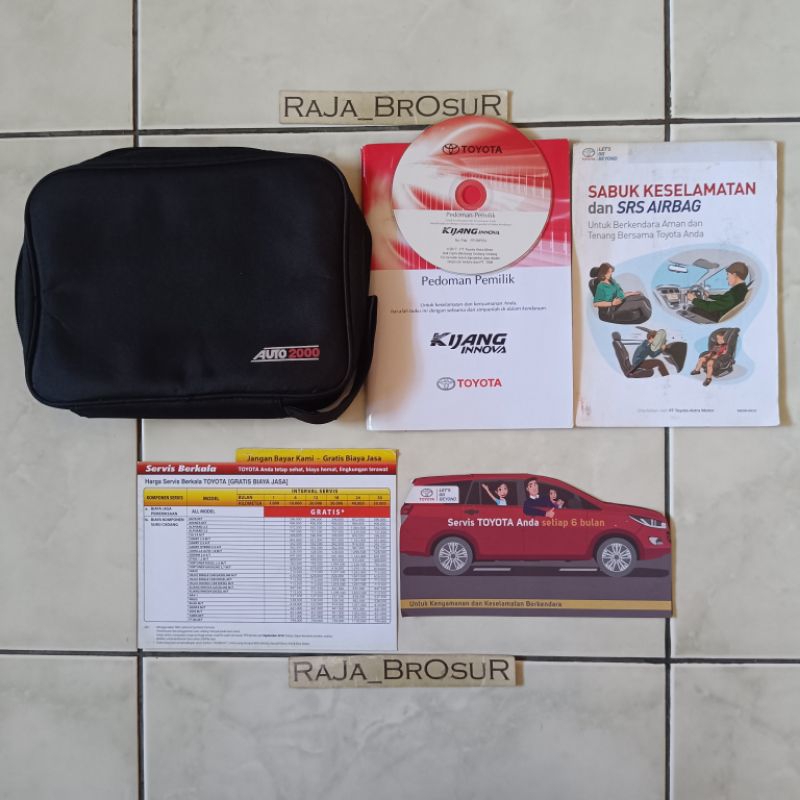 Buku Pedoman Pemilik + CD VCD/Manual book Toyota Kijang Innova Reborn 2015-Sekarang Free tas Origina