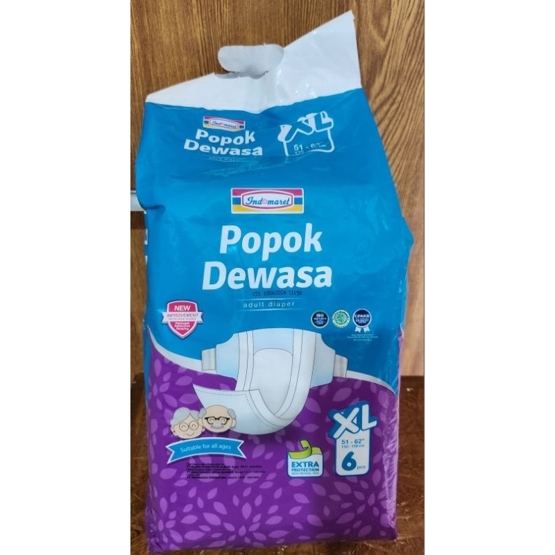 Indomaret Diapers Adult Isi 6 Ukuran XL Extra Large Popok Dewasa