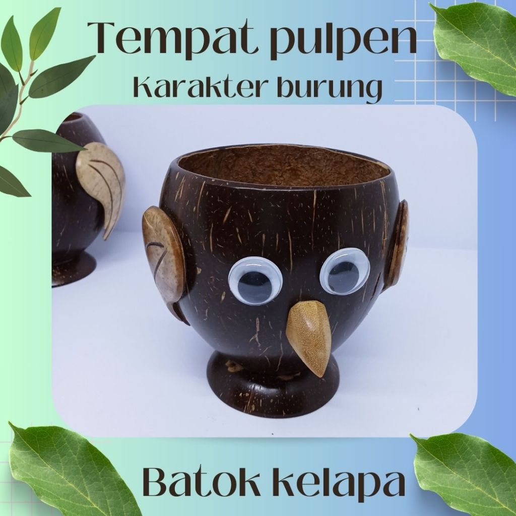 

Tempat pulpen batok kelapa karakter burung / tempat pulpen di meja lucu / tempat pulpen jualan / tempat pulpen meja kantor / tempat pulpen di meja aesthetic