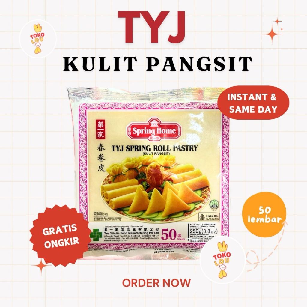 

SPRING HOME TYJ KULIT PANGSIT ISI 50 | TYJ SPRING ROLL PASTRY DIMSUM