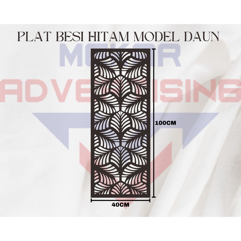 KRAWANGAN PLAT HITAM / CUTTING PLAT LASER / ORNAMEN PLAT LASER CUSTOM MOTIF DAUN