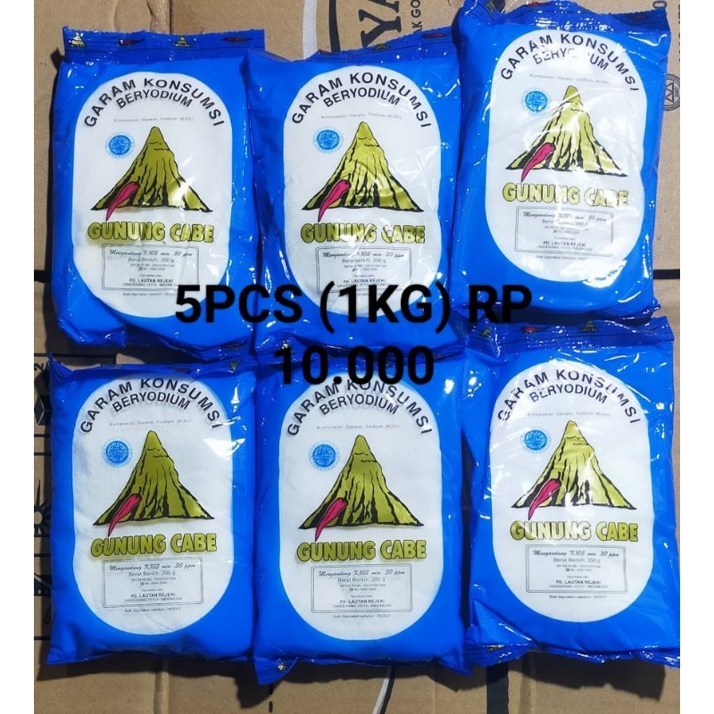 

garam cap gunung cabe 5pcs @200gr