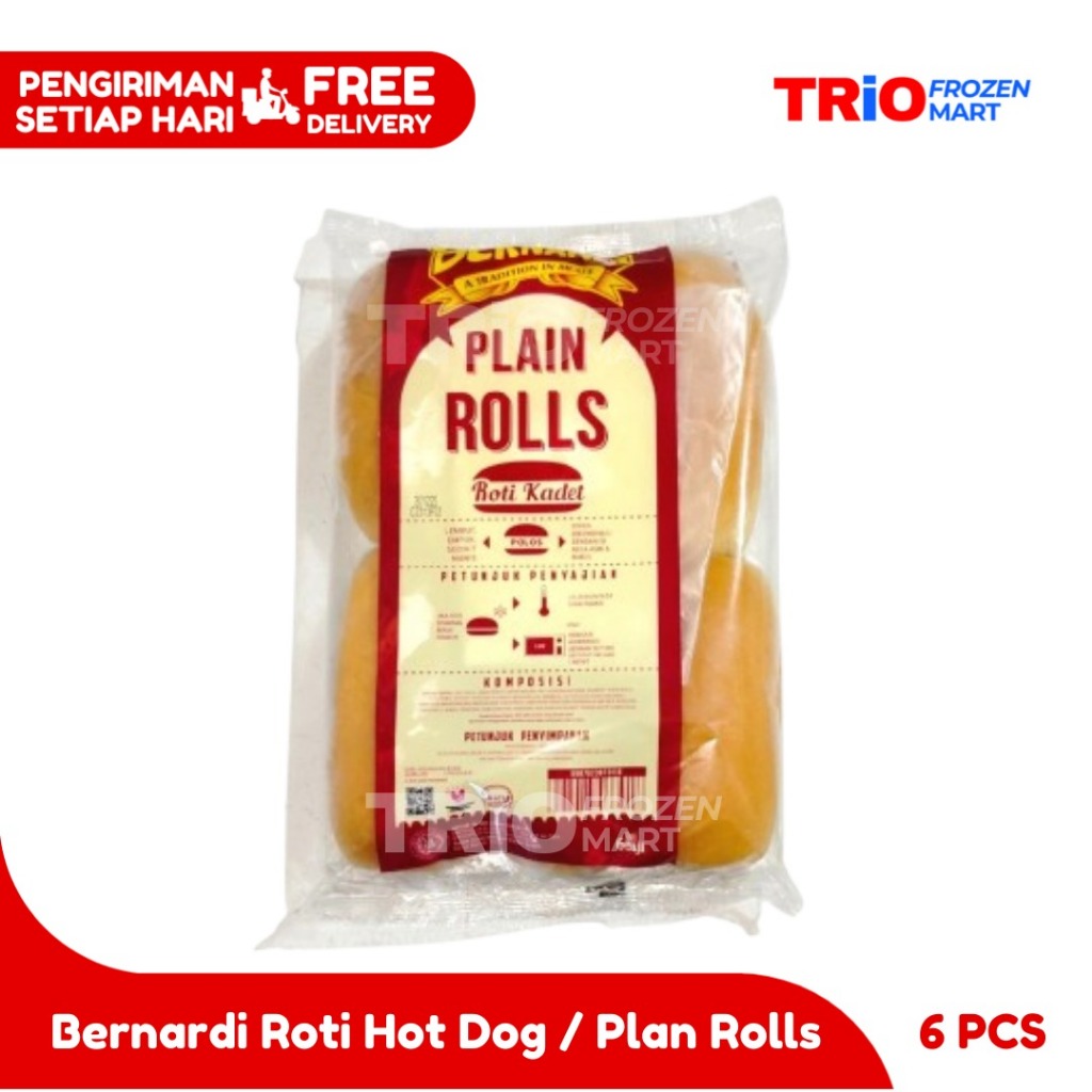 

Bernardi Roti Hot Dog Plain Roll isi 6pcs 300gr