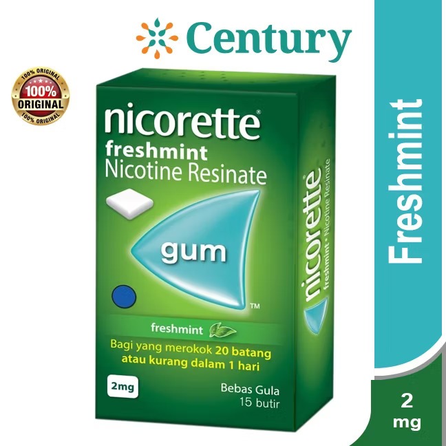NICORETTE FRESHMINT GUM NICOTINE RESINATE ISI 15 BUTIR @2MG